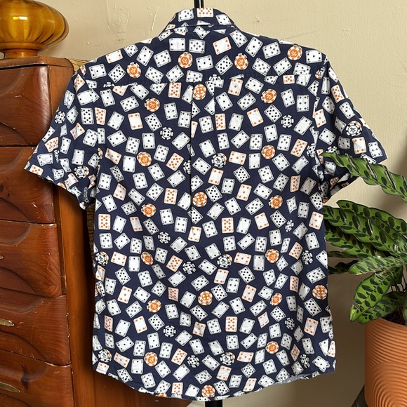 Original Penguin by Munsingwear Men’s Button Down Cards Poker Chips Size Medium - Picture 3 of 11